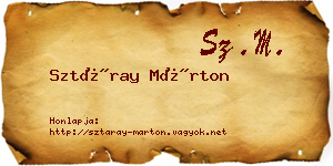 Sztáray Márton névjegykártya