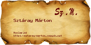 Sztáray Márton névjegykártya